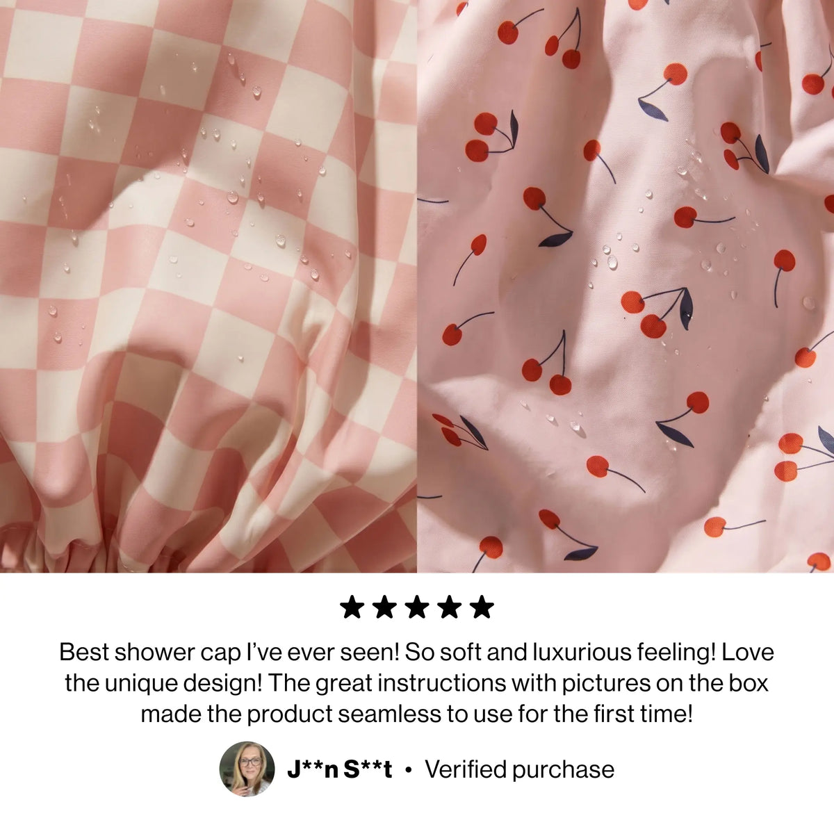 Adjustable Extra-Roomy Satin Shower Cap for All Hair Types
