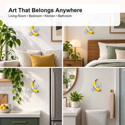 🍌✨ Duct Tape Banana Wall Sculpture – Handmade Resin Wall Decor 🎨