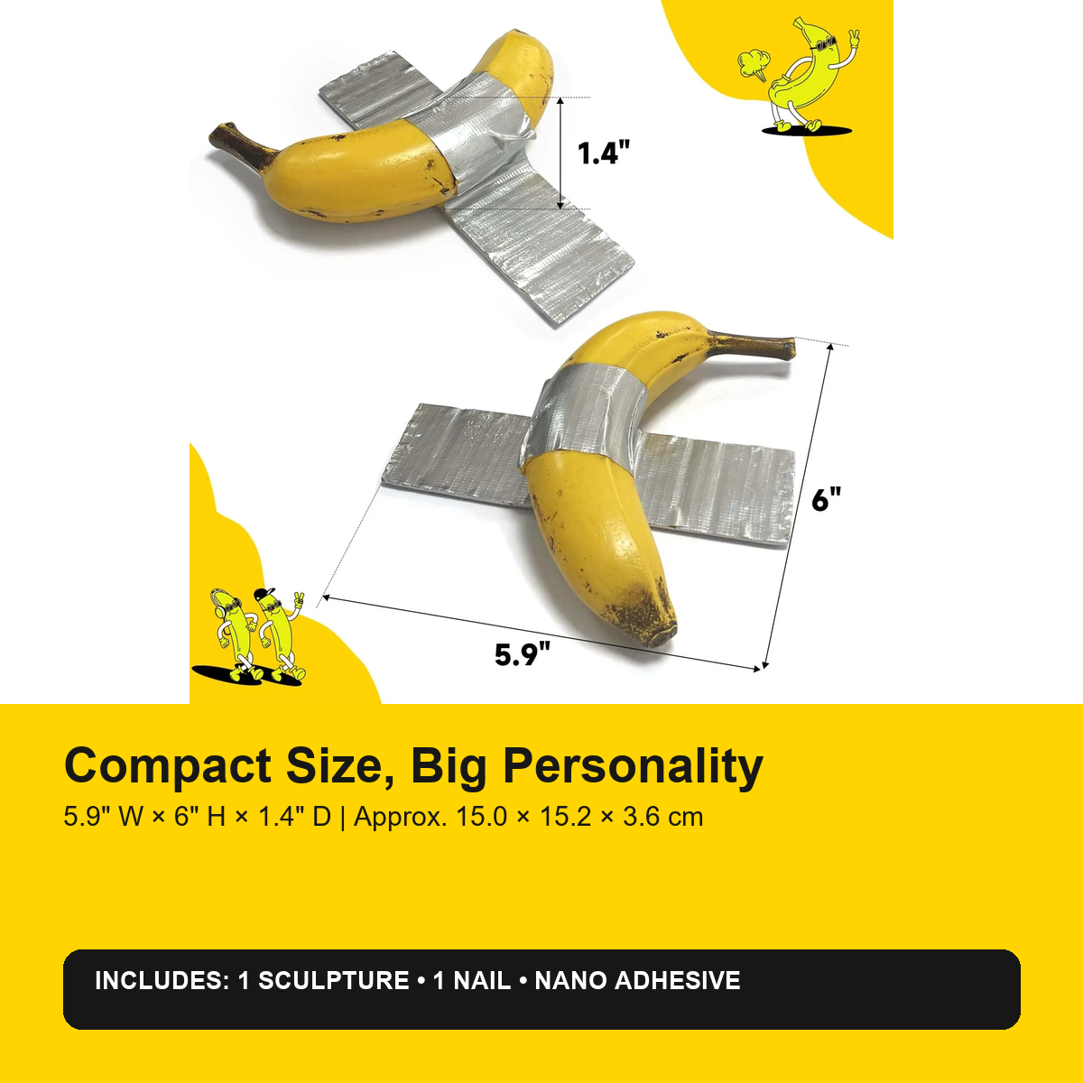 🍌✨ Duct Tape Banana Wall Sculpture – Handmade Resin Wall Decor 🎨