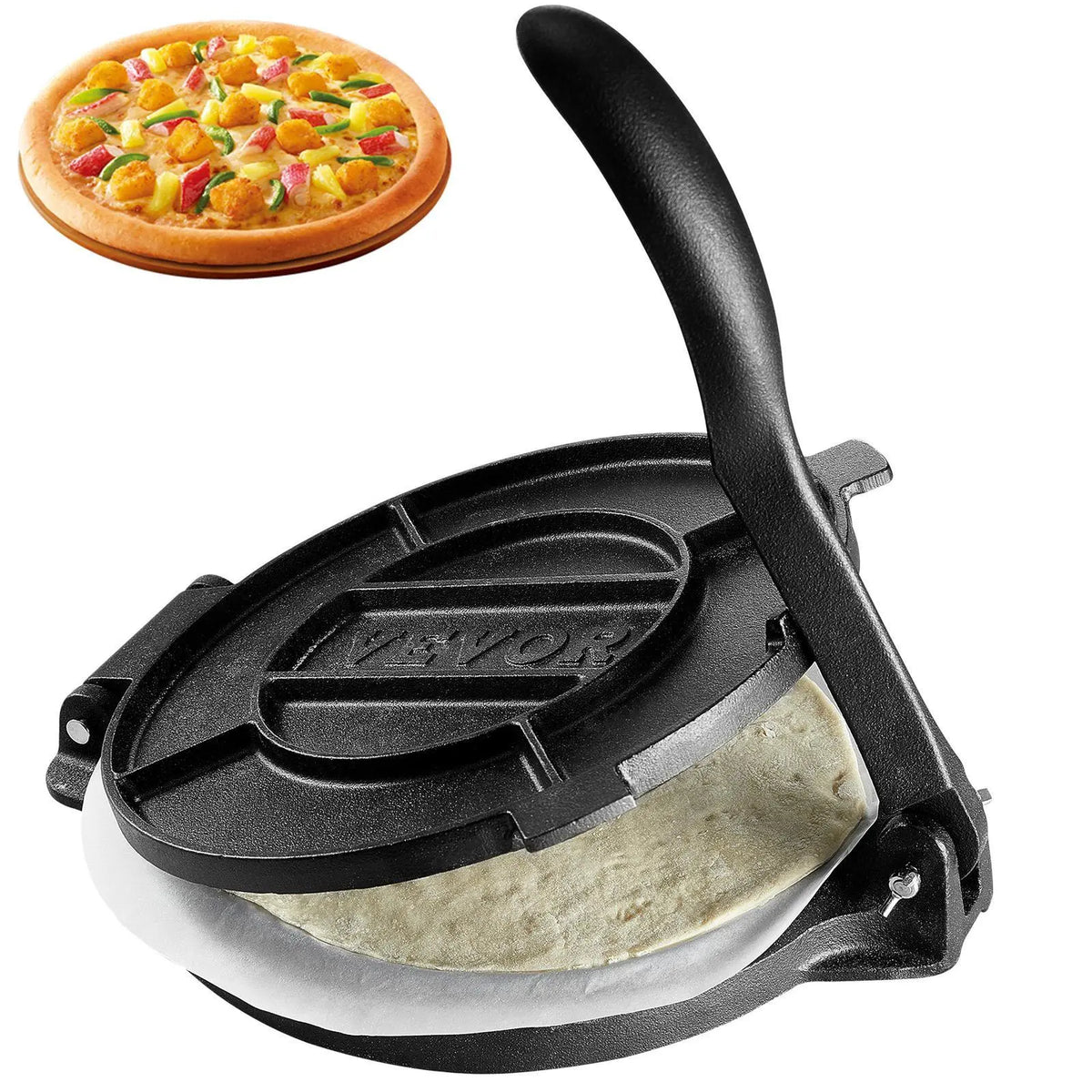10-inch tortilla press—suitable for making tortillas, pita bread, flatbreads, and pancakes.