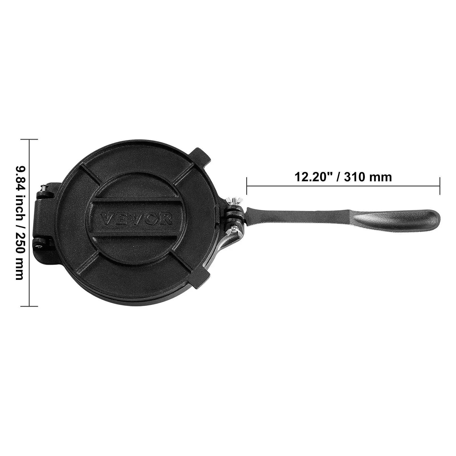 10-inch tortilla press—suitable for making tortillas, pita bread, flatbreads, and pancakes.