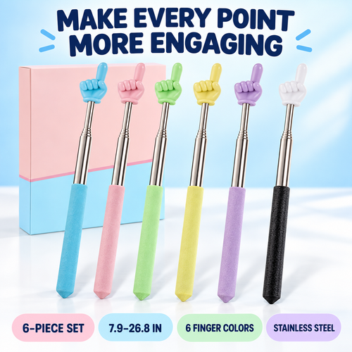 👉📚 6PCS Telescopic Finger Pointer Sticks – Extendable Teaching & Presentation Tools ✨