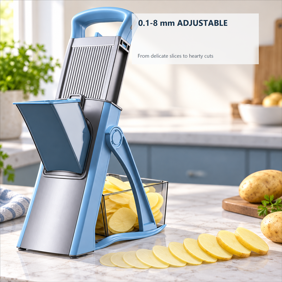 🥕🔪 sohochic Safe Mandoline Slicer Plus – Adjustable Vegetable Chopper & Fries Cutter ✨