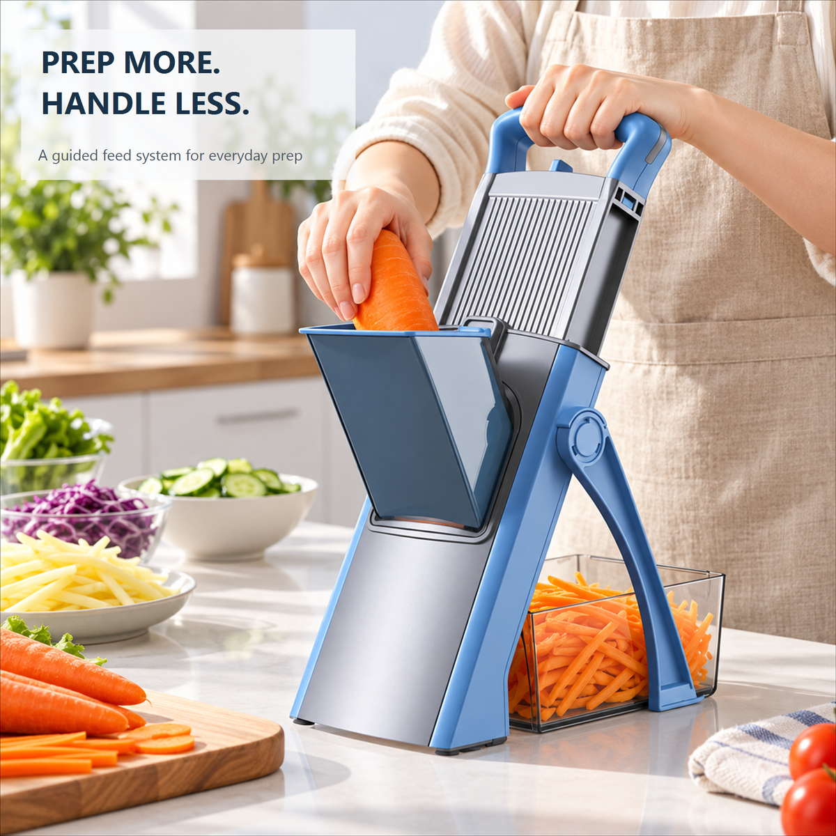 🥕🔪 sohochic Safe Mandoline Slicer Plus – Adjustable Vegetable Chopper & Fries Cutter ✨