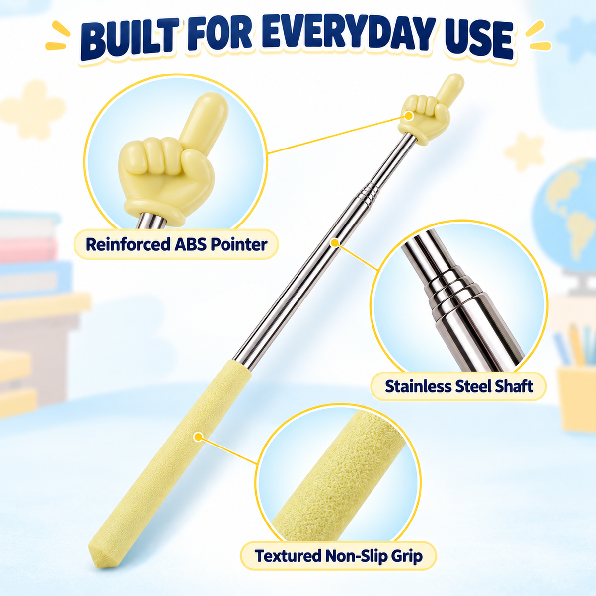👉📚 6PCS Telescopic Finger Pointer Sticks – Extendable Teaching & Presentation Tools ✨