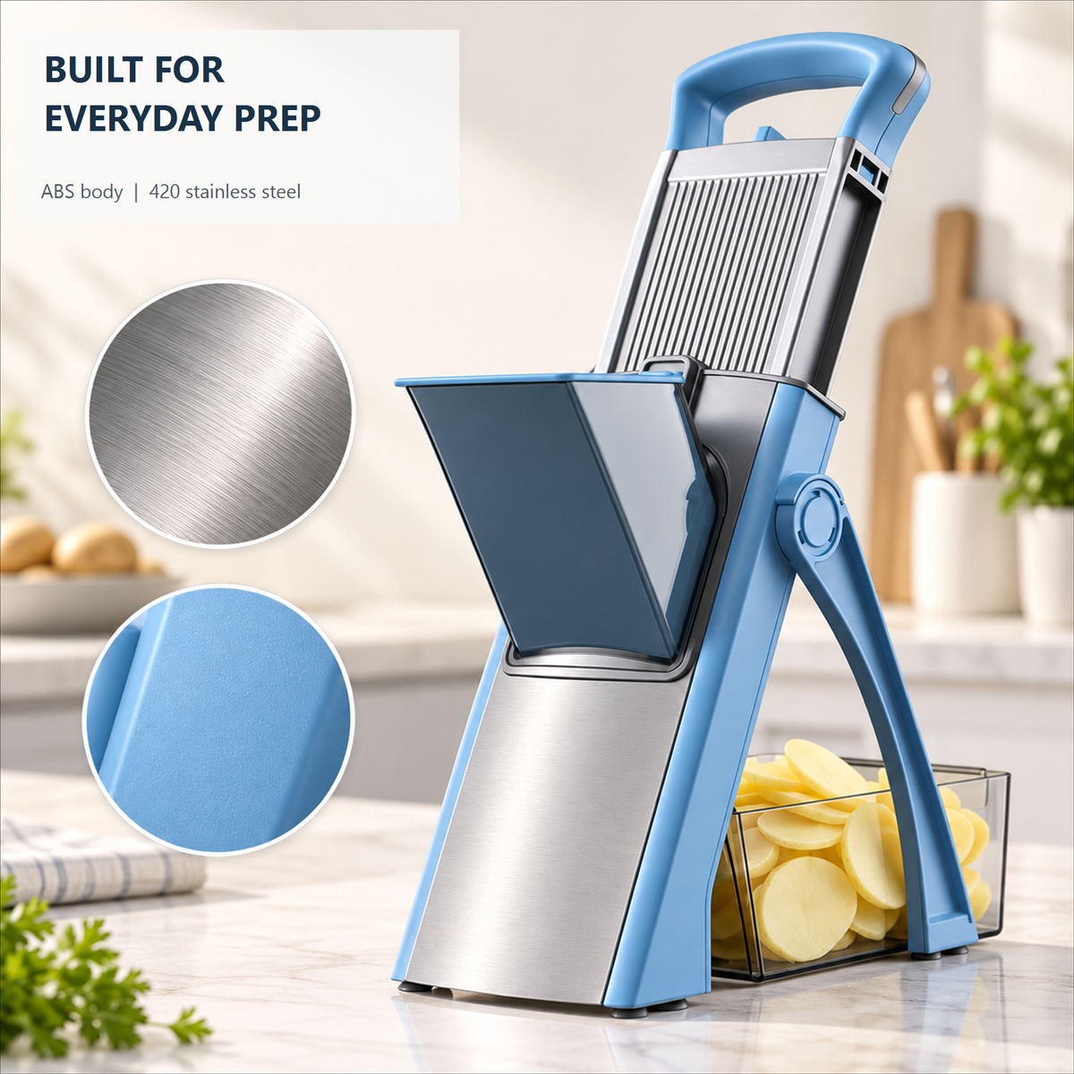🥕🔪 sohochic Safe Mandoline Slicer Plus – Adjustable Vegetable Chopper & Fries Cutter ✨
