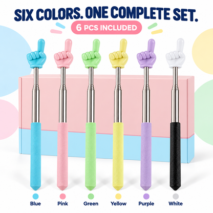 👉📚 6PCS Telescopic Finger Pointer Sticks – Extendable Teaching & Presentation Tools ✨