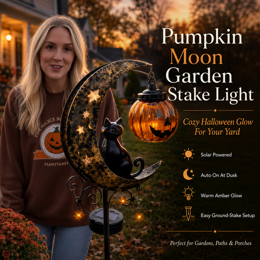 Halloween Early Bird Sale | 49% OFF Pumpkin Moon Garden Stake Light2