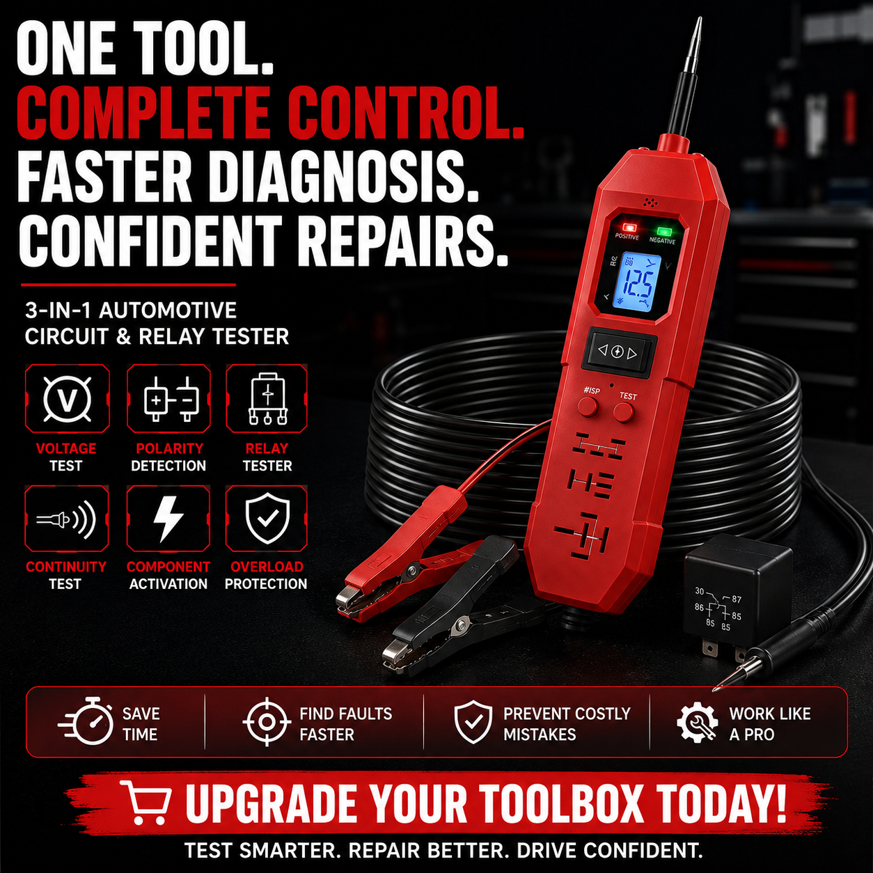 🔧 3-in-1 Automotive Power Circuit Probe & Relay Tester – 12V/24V Electrical Diagnostic Tool | Buy 2 Get Free Shipping 🚚