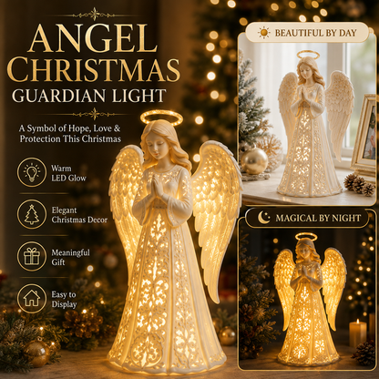 ✨🎄 Angel Christmas Guardian Light – 💡Warm LED Holiday Decor & Meaningful Gift of Hope, Love & Protection ❤️🎁