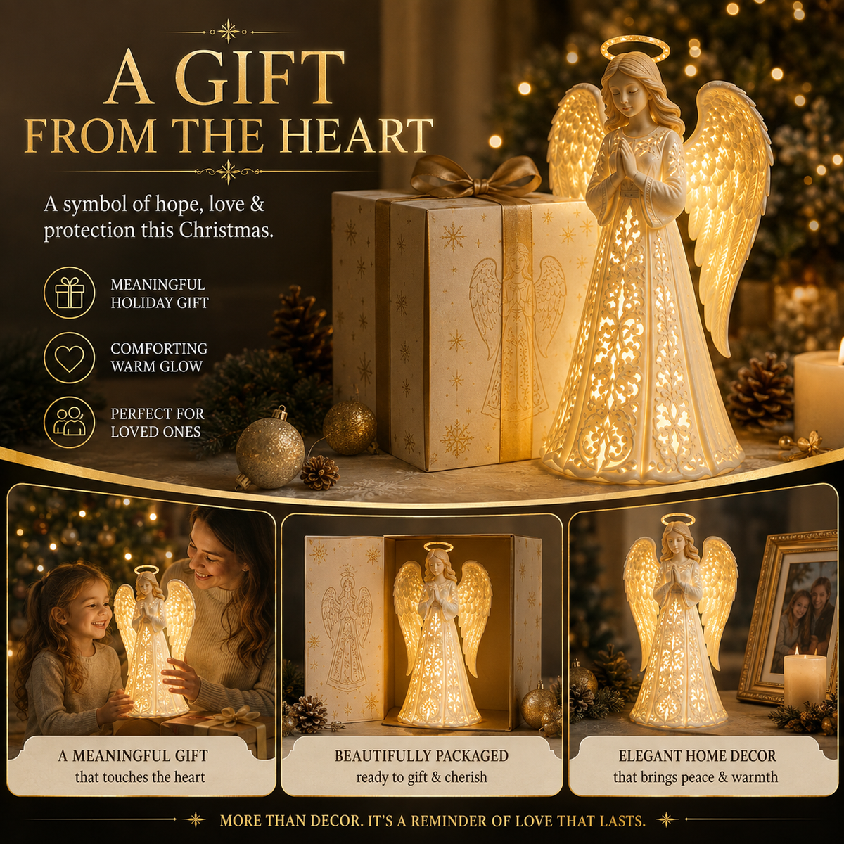 ✨🎄 Angel Christmas Guardian Light – 💡Warm LED Holiday Decor & Meaningful Gift of Hope, Love & Protection ❤️🎁