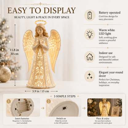 ✨🎄 Angel Christmas Guardian Light – 💡Warm LED Holiday Decor & Meaningful Gift of Hope, Love & Protection ❤️🎁