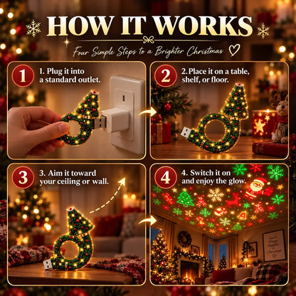 ⏳🔥LIMITED TIME 50% OFF!🎄Christmas Ceiling Projector – 6 Magical Light Effects for Instant Holiday Magic ✨