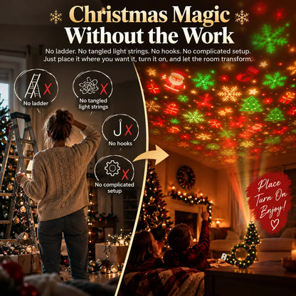 ⏳🔥LIMITED TIME 50% OFF!🎄Christmas Ceiling Projector – 6 Magical Light Effects for Instant Holiday Magic ✨