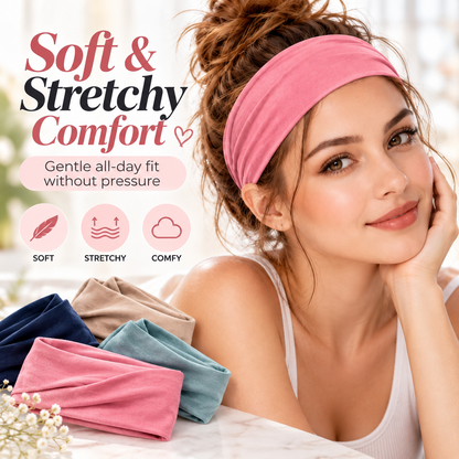 Women's Universal 6-Pack No-Slip Elastic Fashion Headband Set
