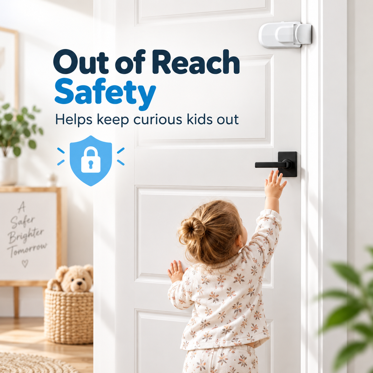 🔒🔒Childproof Door Lock – Easy Snap-On Child Safety Lock