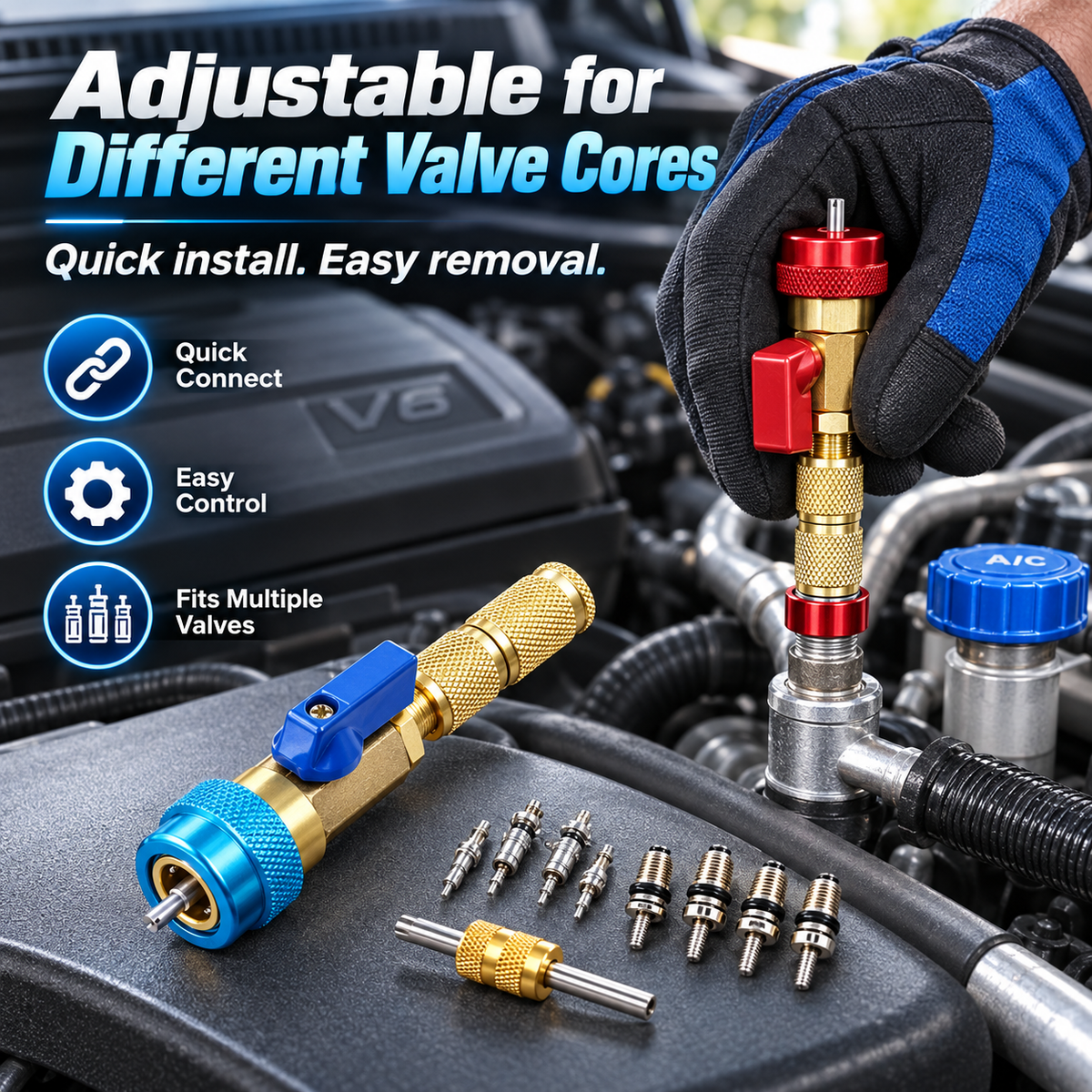 🔥✨Professional AC Valve Core Remover & Installer Kit
