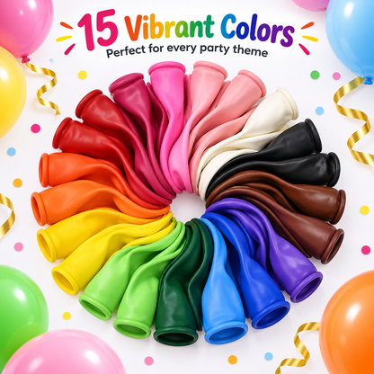 100-Pack 10" Premium Extra Thick Latex Blow Up Balloons