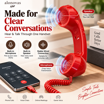 ☎️Retro Phone Handset with Type-C | Vintage Wired Receiver 📞