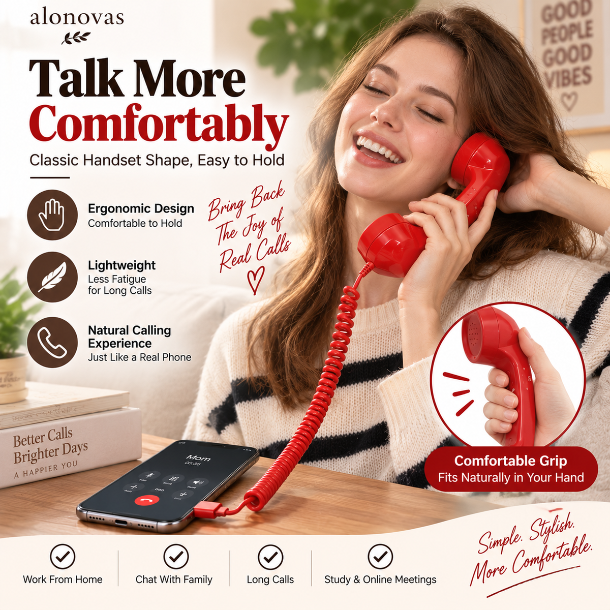 ☎️Retro Phone Handset with Type-C | Vintage Wired Receiver 📞
