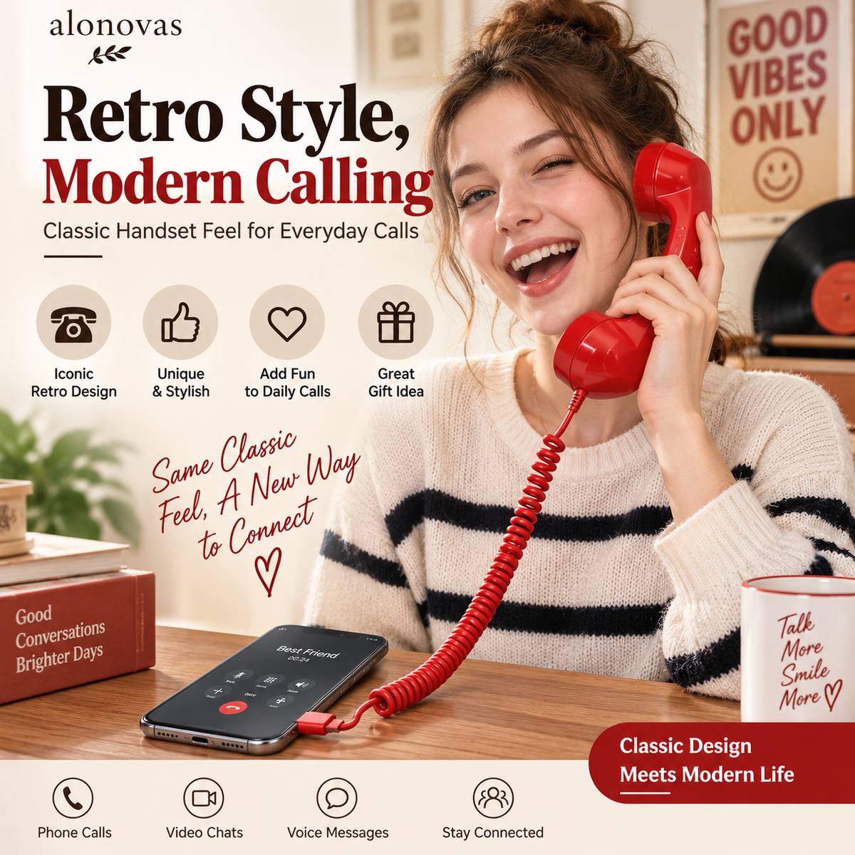 ☎️Retro Phone Handset with Type-C | Vintage Wired Receiver 📞