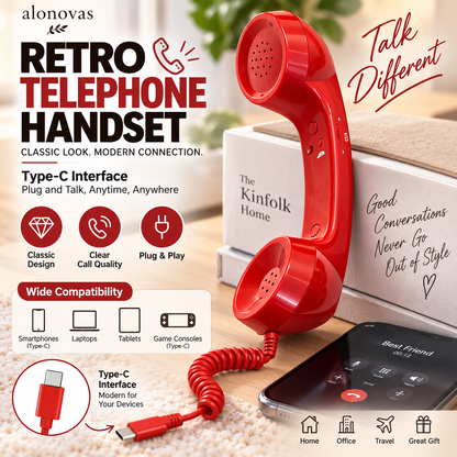 ☎️Retro Phone Handset with Type-C | Vintage Wired Receiver 📞
