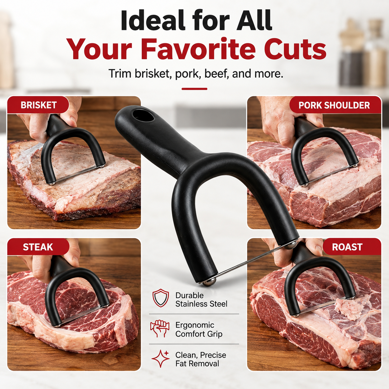 🔥 50% OFF! 🥩 Handheld Fat Trimmer for Beef & Pork BBQ Prep