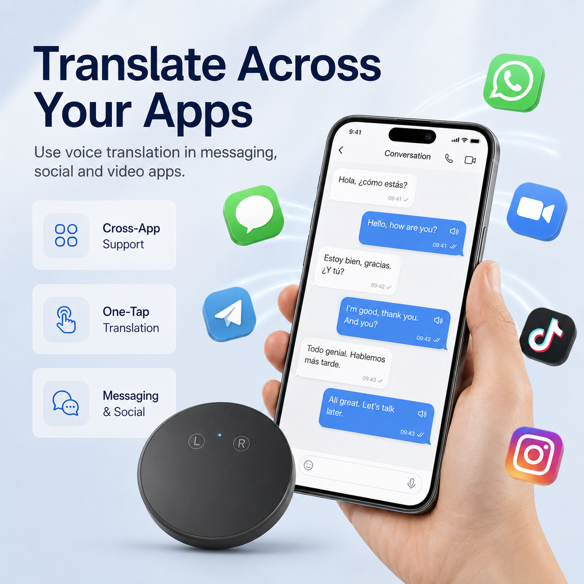 🔥AI Language Translator – Real-Time Voice Translator | 165+ Languages