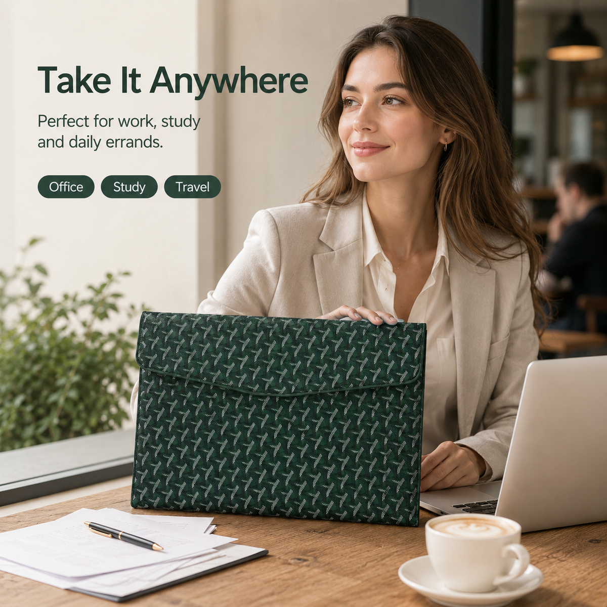 A4 Padfolio Document Organizer – 13" Laptop & Tablet Sleeve with Magnetic Closure