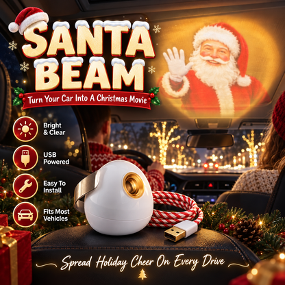 🎅 Santa Beam™ Christmas Car Projector🎄– USB Holiday Projection Light with 6 Santa Films！！！✨