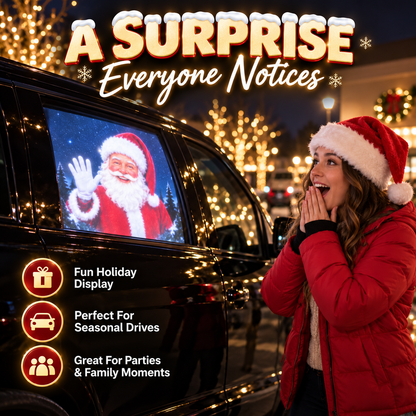 🎅 Santa Beam™ Christmas Car Projector🎄– USB Holiday Projection Light with 6 Santa Films！！！✨