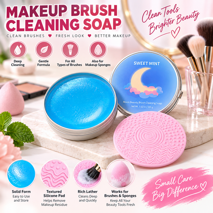 2Pack-Makeup Brush Cleansing Soap (with Silicone Cleaning Pad) — 3.52 oz / 100 g