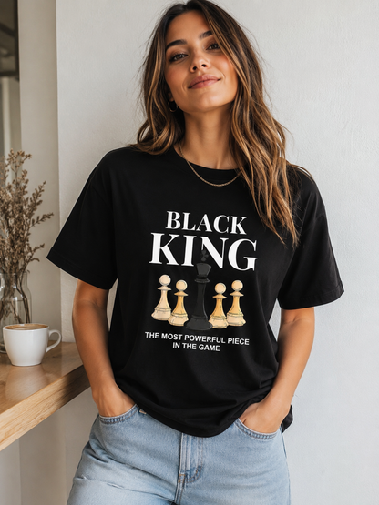 👑 Black King "The Most Powerful Piece In The Game" Chess T-Shirt