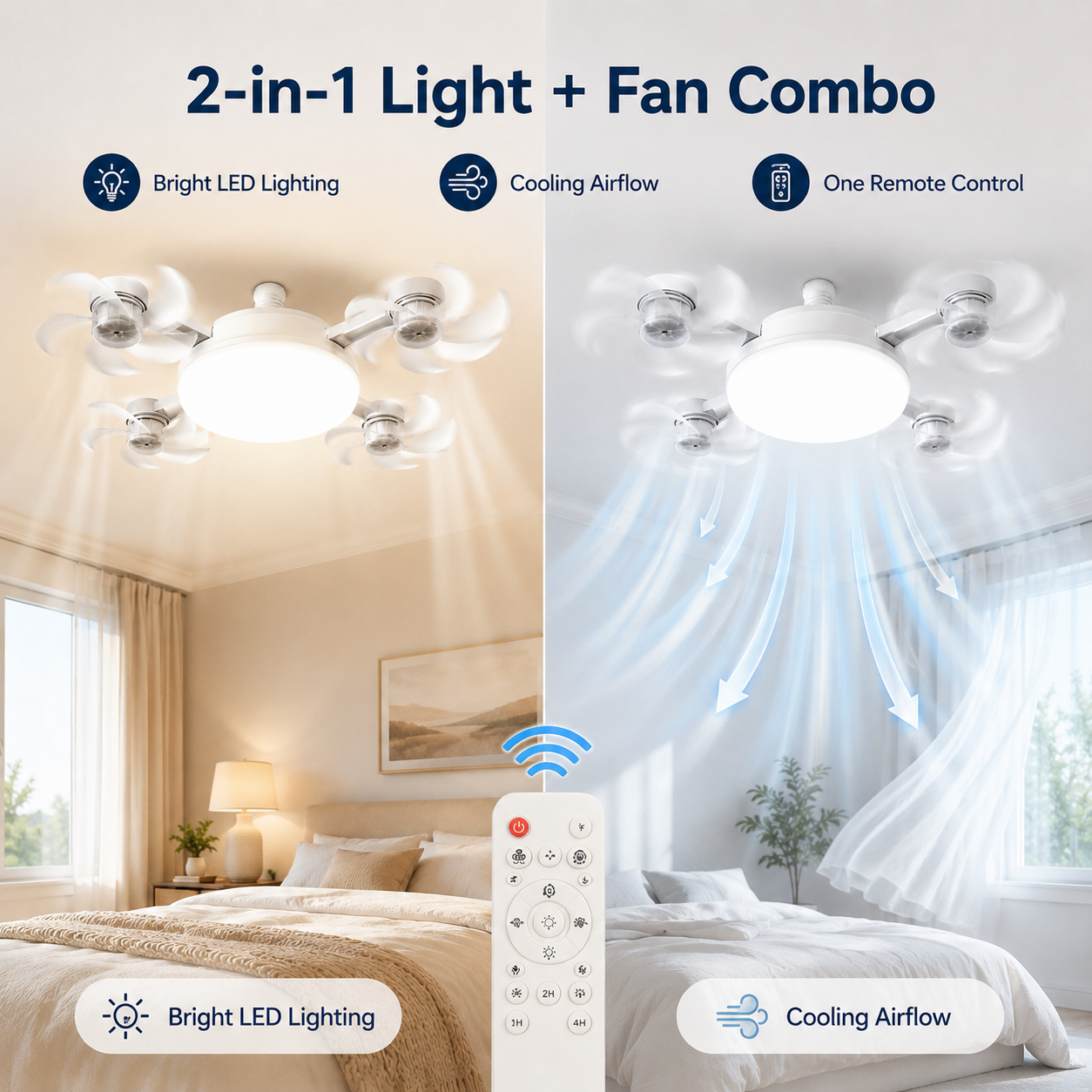 E27 Screw-In Ceiling Fan Light