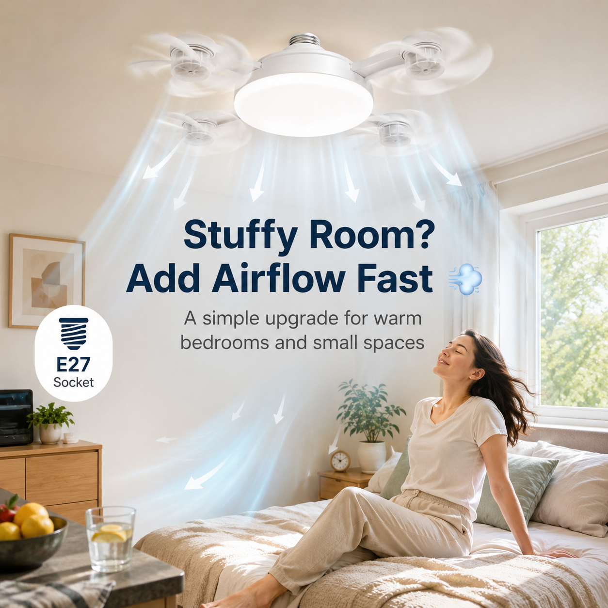 E27 Screw-In Ceiling Fan Light