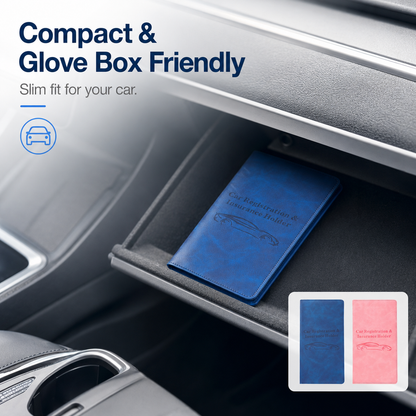 Car Registration & Insurance Card Holder – Magnetic Closure Vehicle Document Organizer Wallet