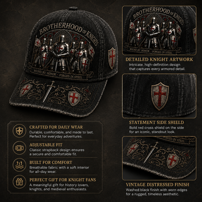 ⚡ Bound By Honor Forged In Steel – Knights Templar Cap