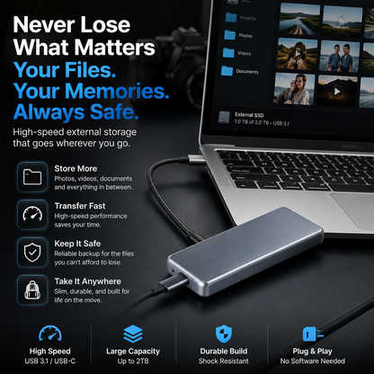LAST DAY 50% OFF-Portable External SSD – Protect Your Photos, Videos & Important Files