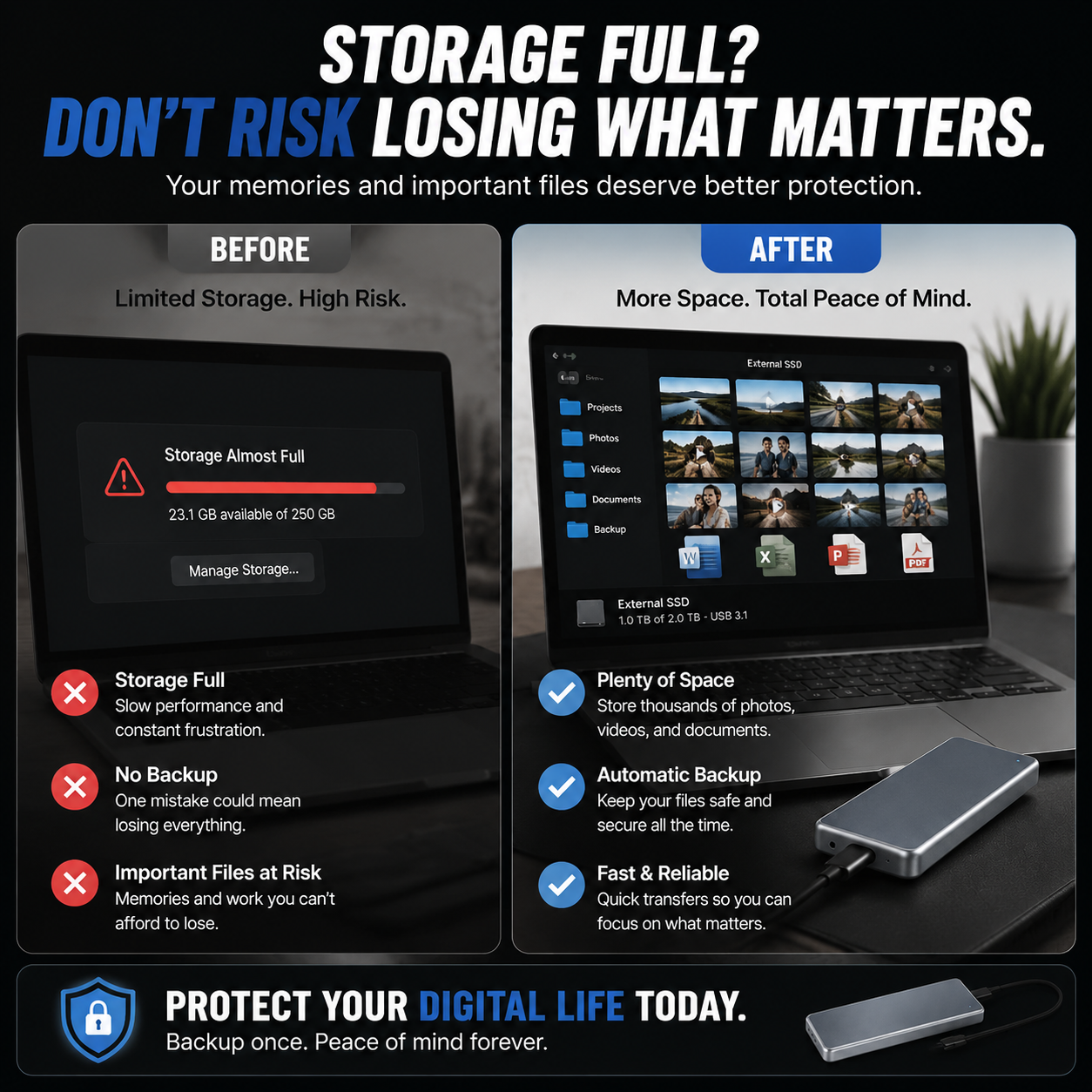 LAST DAY 50% OFF-Portable External SSD – Protect Your Photos, Videos & Important Files