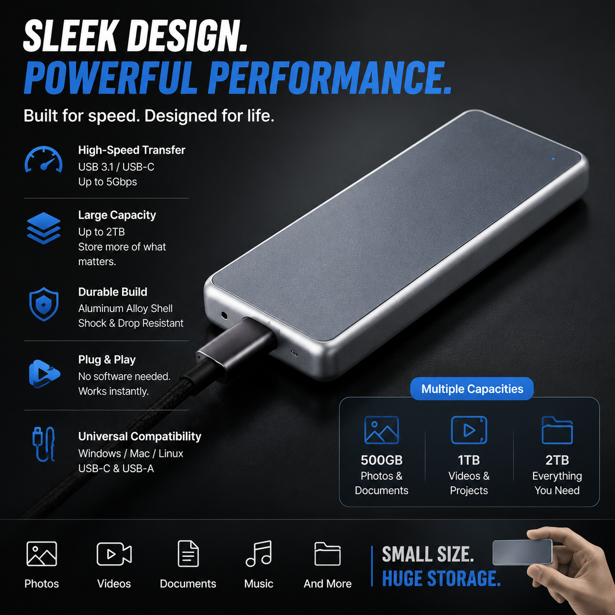 LAST DAY 50% OFF-Portable External SSD – Protect Your Photos, Videos & Important Files