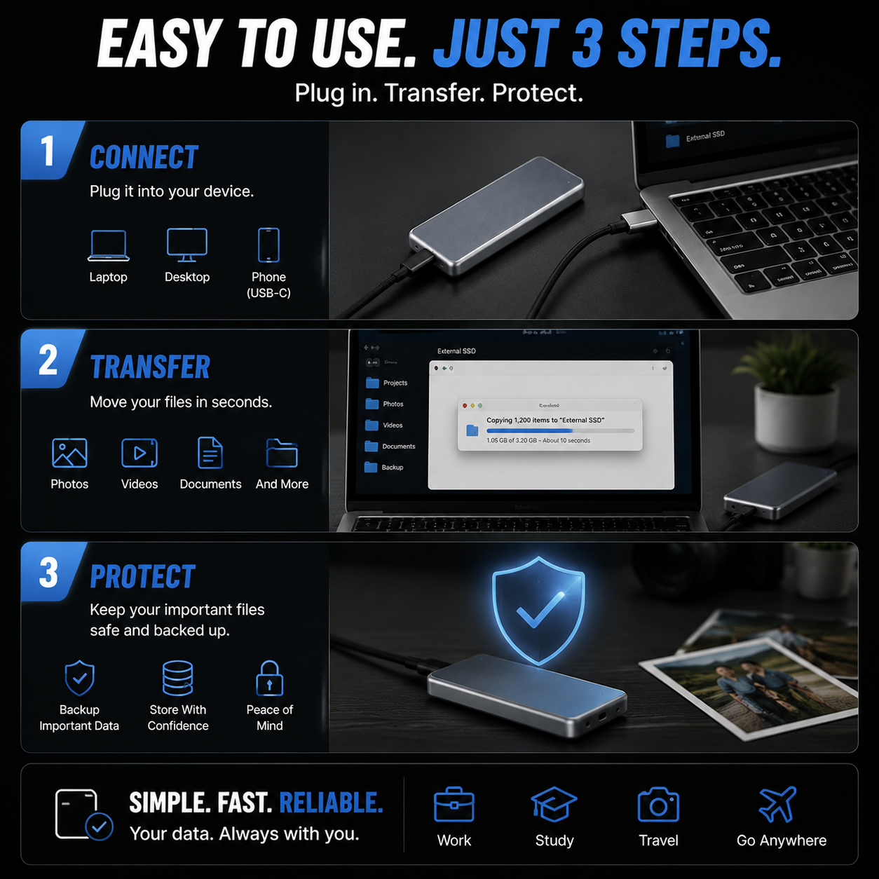 LAST DAY 50% OFF-Portable External SSD – Protect Your Photos, Videos & Important Files
