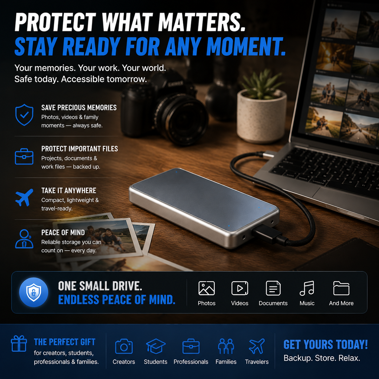 LAST DAY 50% OFF-Portable External SSD – Protect Your Photos, Videos & Important Files