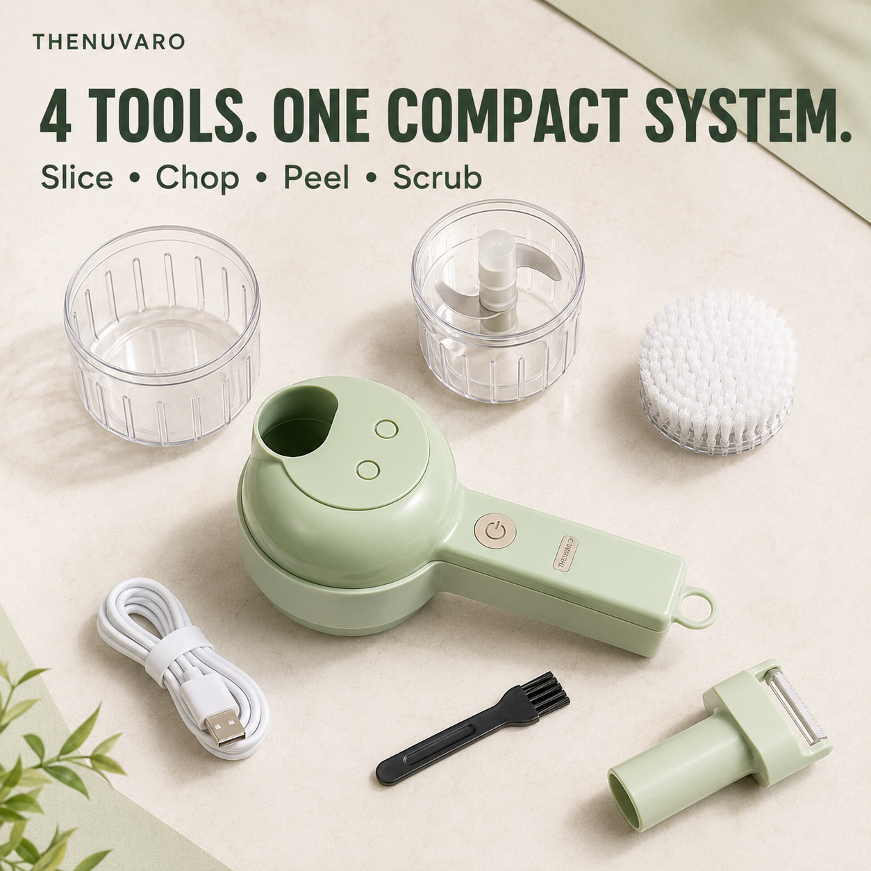 🔥🥕 4-in-1 Handheld Electric Vegetable Slicer & Chopper Set
