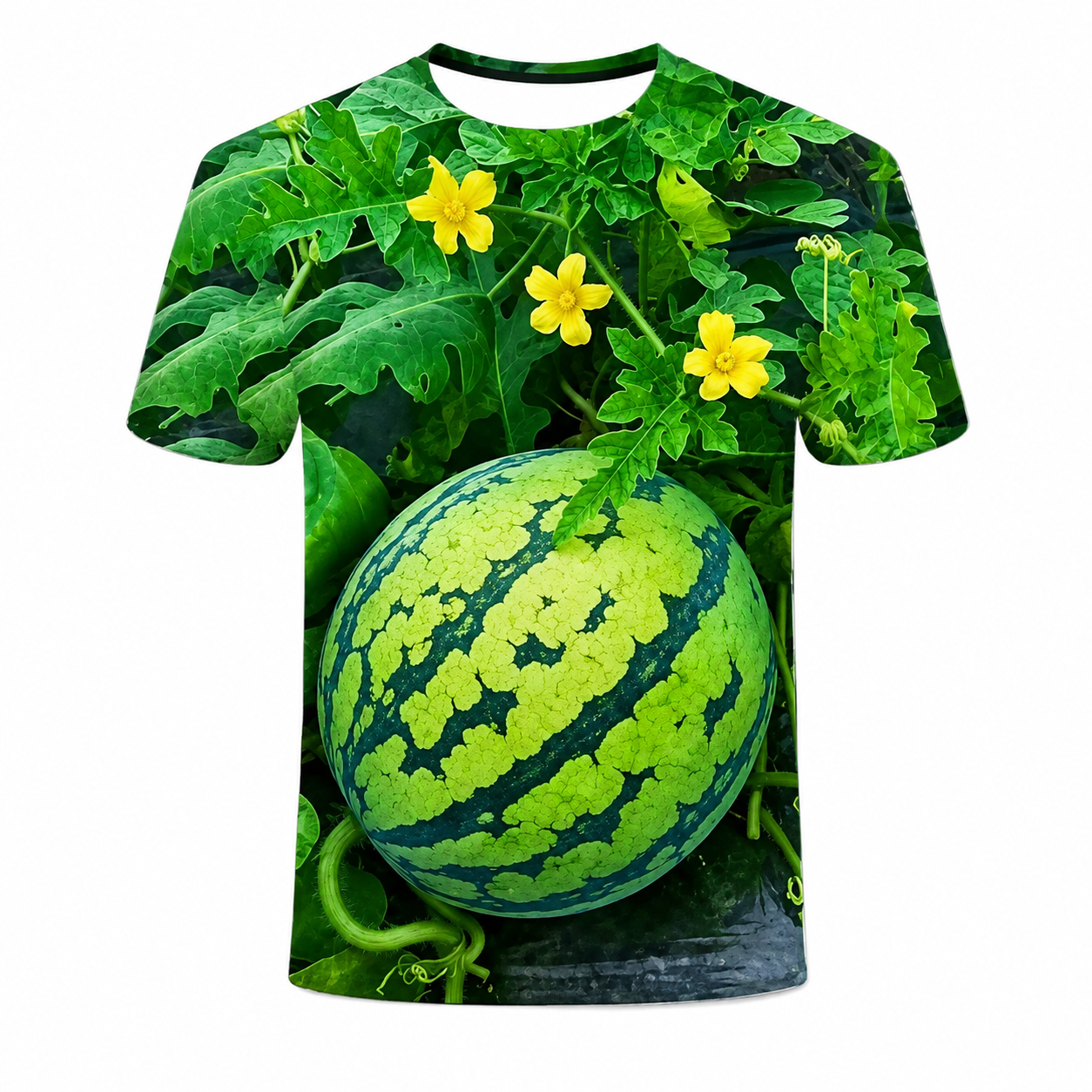 🍉 Funny 3D Watermelon Belly T-Shirt – Summer Novelty Graphic Tee