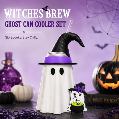 👻 Witches Brew Ghost Can Cooler Set-12 oz Can
