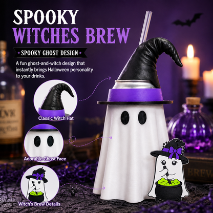 👻 Witches Brew Ghost Can Cooler Set-12 oz Can