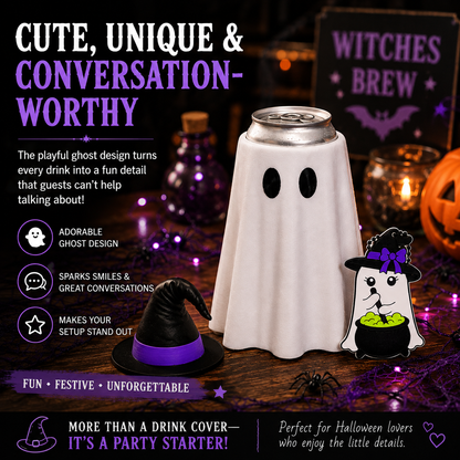 👻 Witches Brew Ghost Can Cooler Set-12 oz Can
