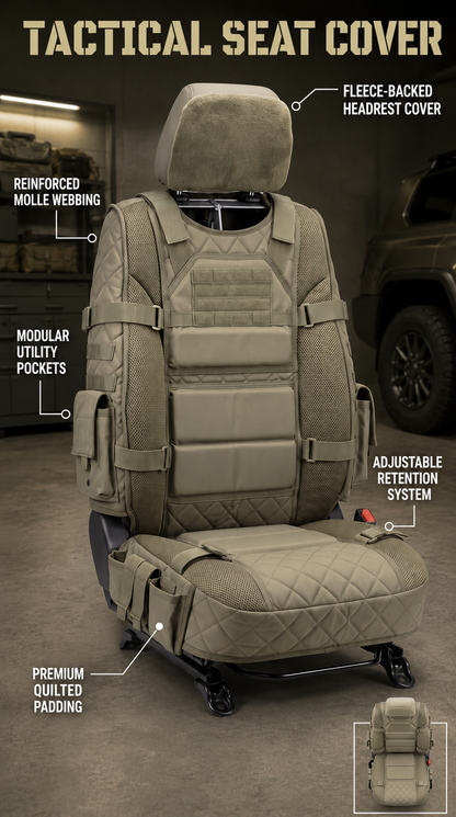 🚙Rugged MOLLE Truck Seat Cover – Tactical Storage, Seat Protection & All‑Day Comfort
