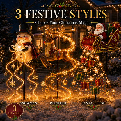 🎅✨ 2026 New Santa's Flying Sleigh Gift Cascade – Solar Christmas Garden Light