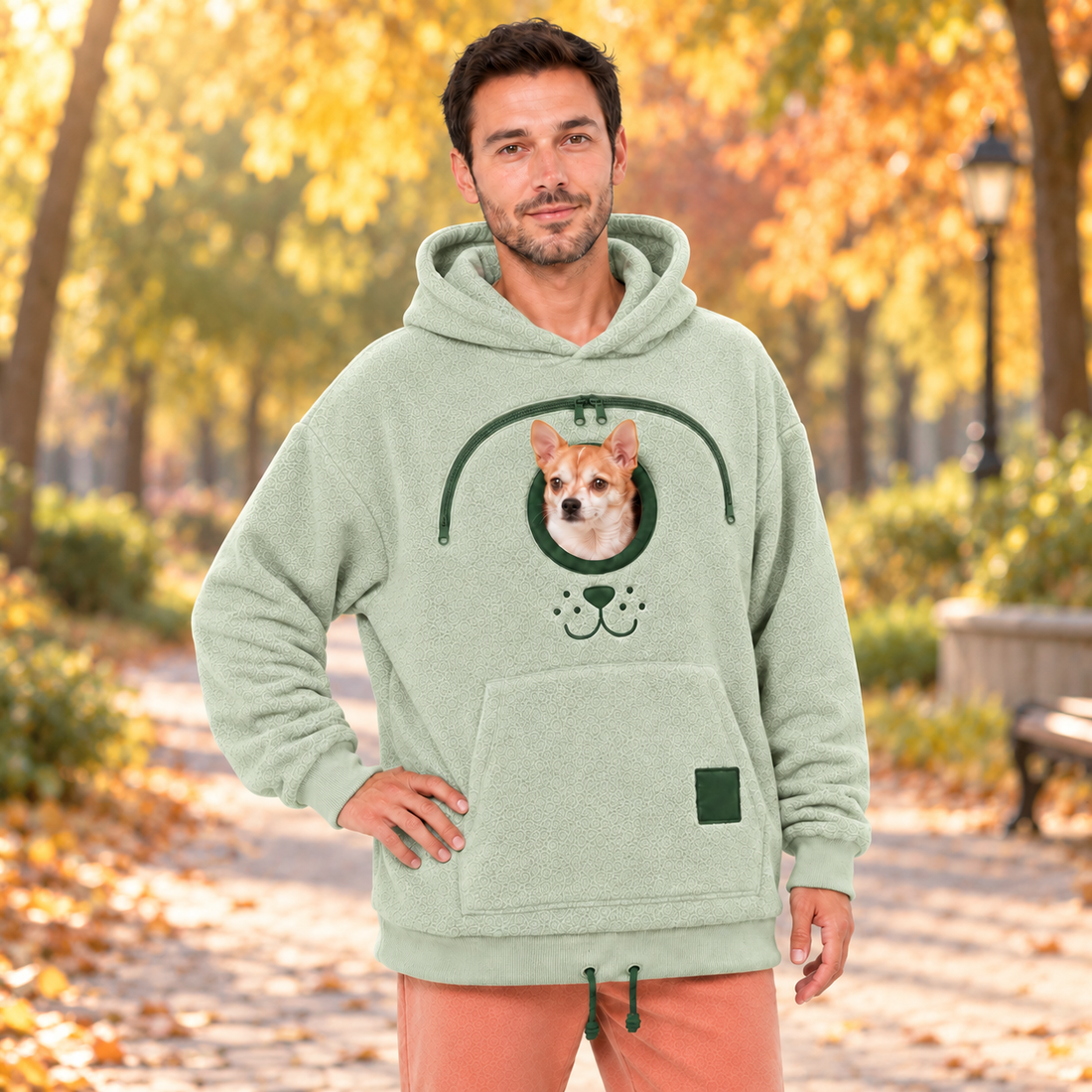 ⏳🔥LIMITED TIME 50% OFF!🐕 Cozy Fleece Pet BondingPouch Hoodie - Warm &Supportive Small Pet CarrierClothing